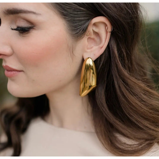 Slim Gold Triangle Earrings