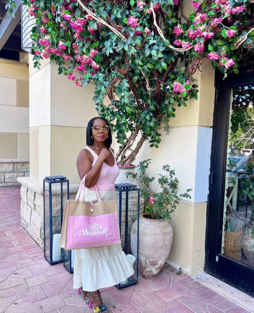 Pretty In Pink Hello Weekend Tote Bag