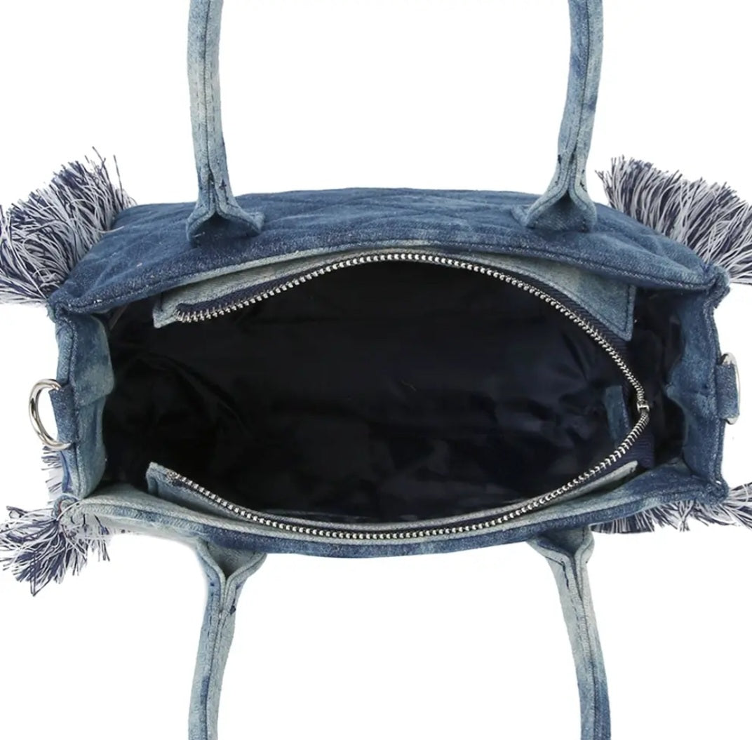 Blue Denim Handbag