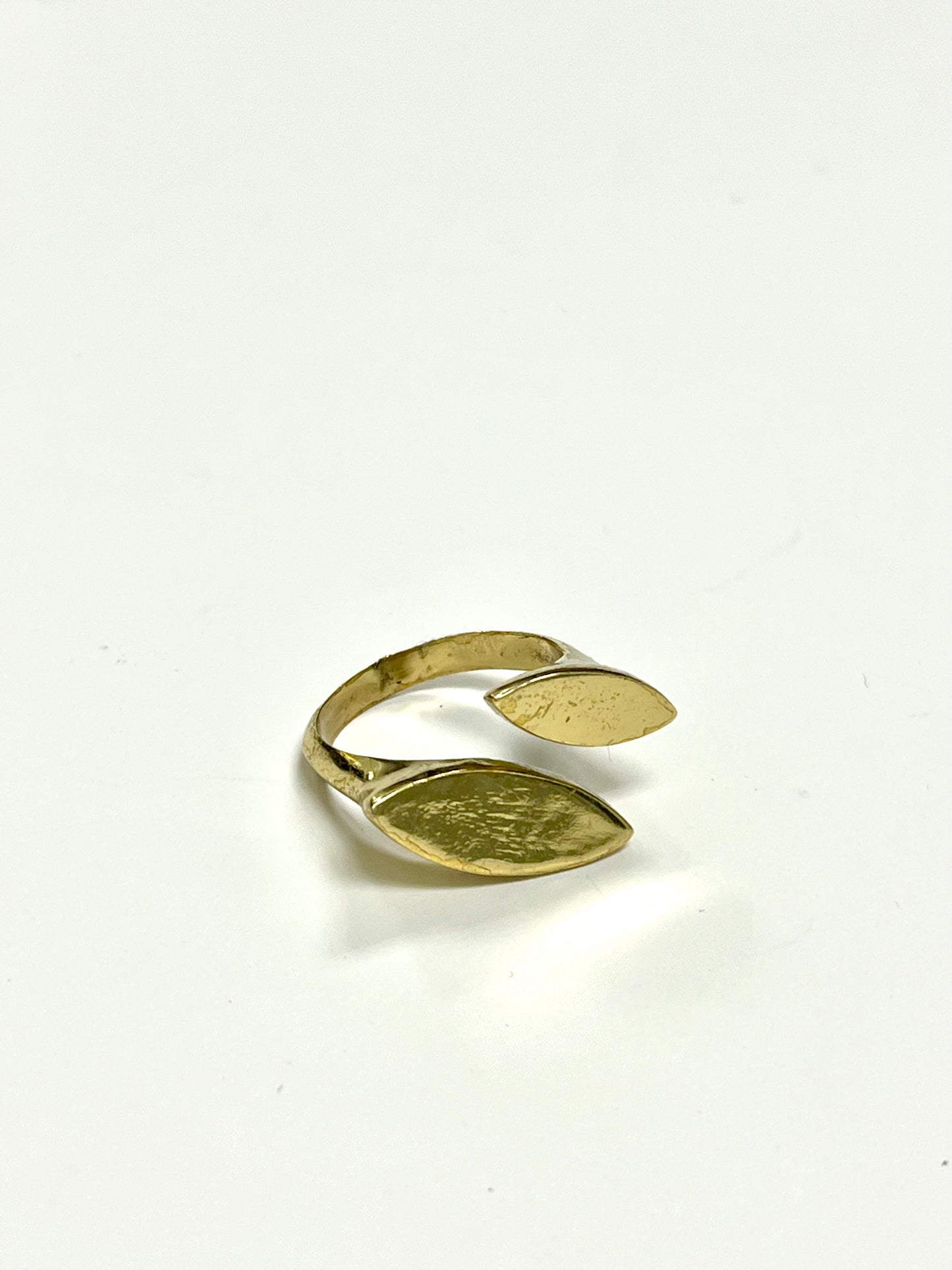 High Quality Gold Toned Brass Modern Wrap Double Chunky Bold Ring