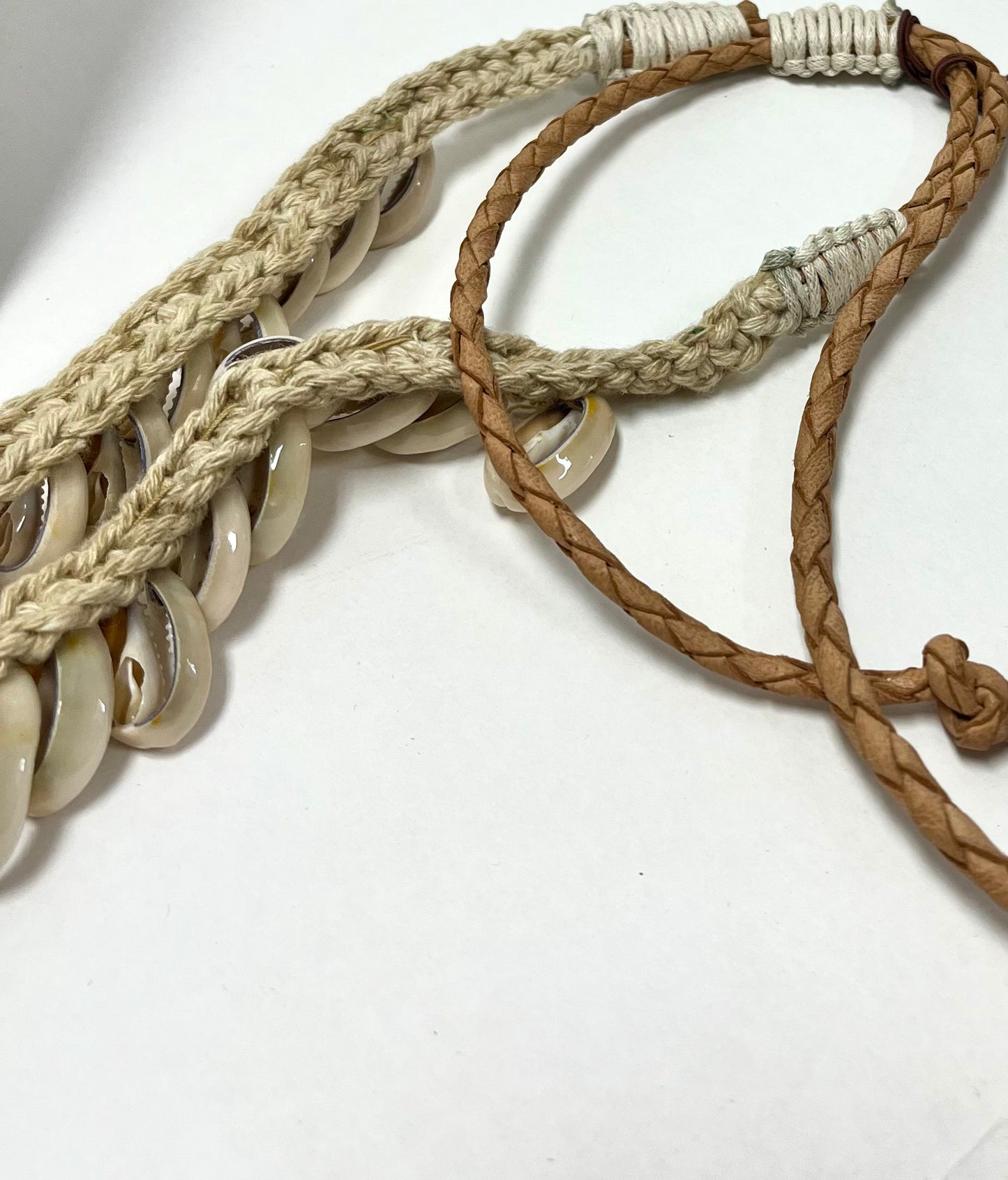 Unique Large Cotton Cowry Shell Necklace