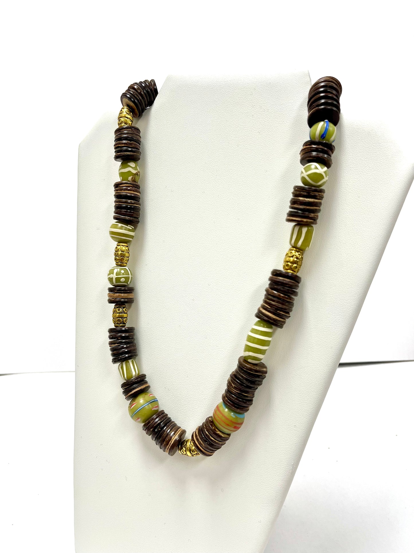African Beaded Natural Strand Necklace| Unique Jewelry | She She's Closet