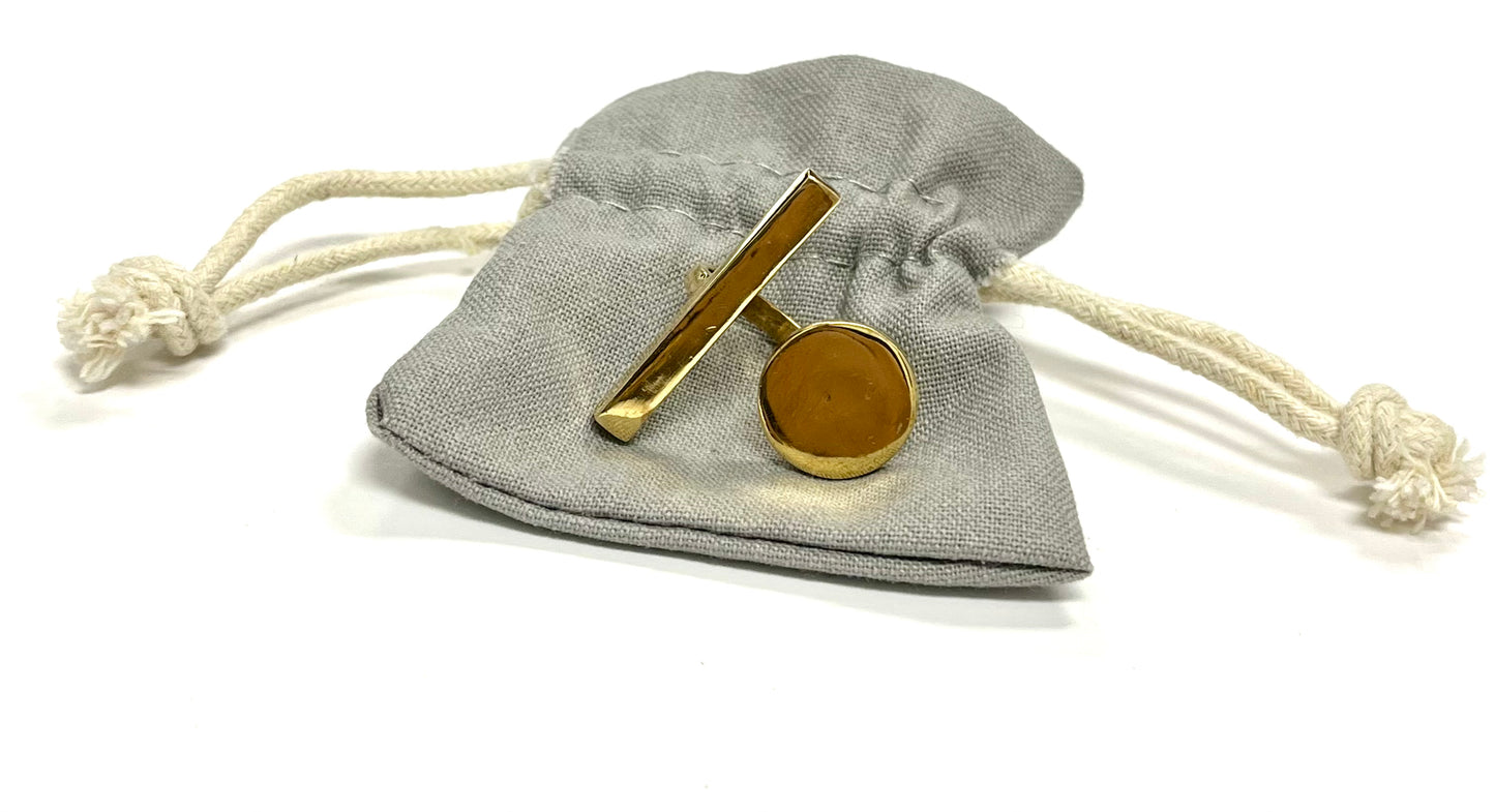 High Quality Gold Toned Brass Modern Wrap Double Chunky Bold Ring