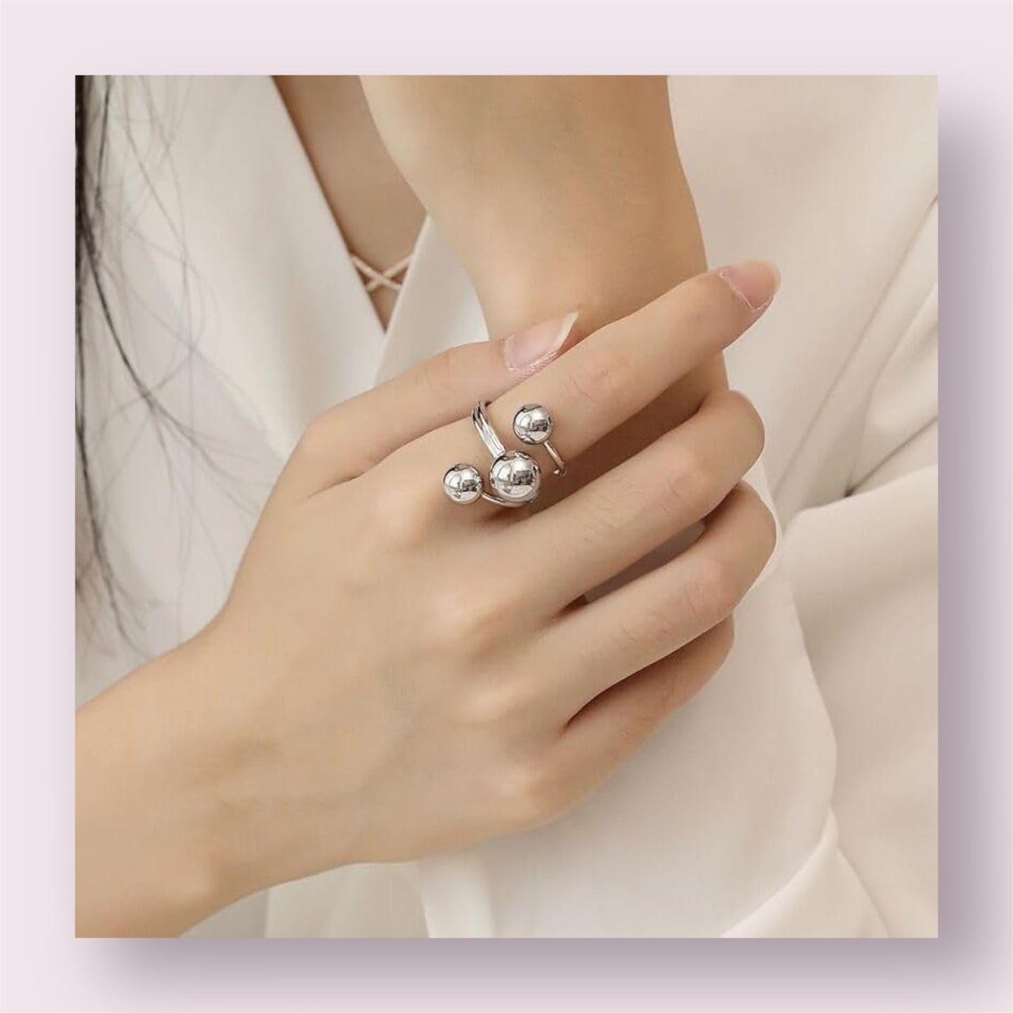 Silver Steel Droplet Ring