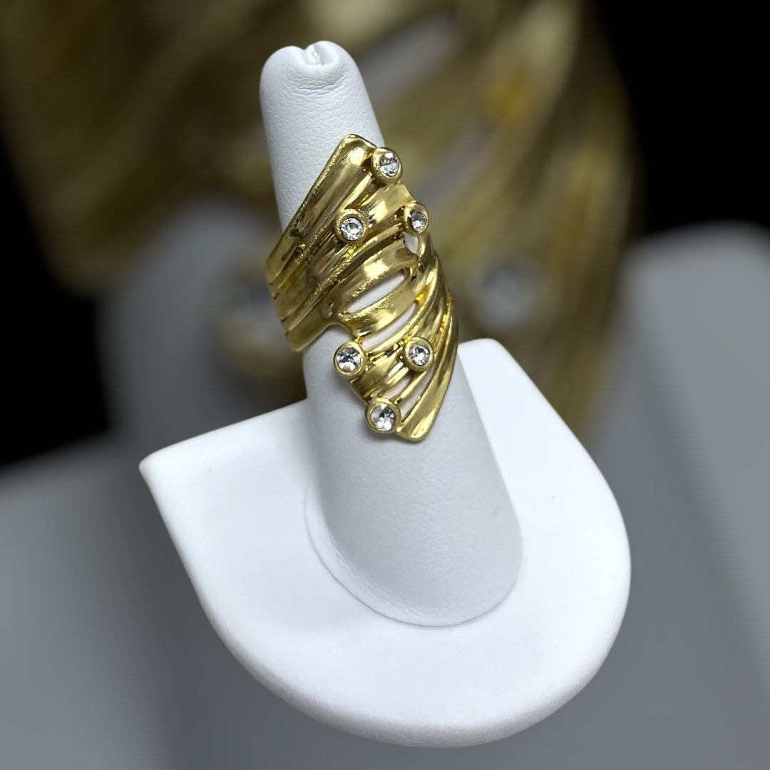 Crystal Swirl Ring
