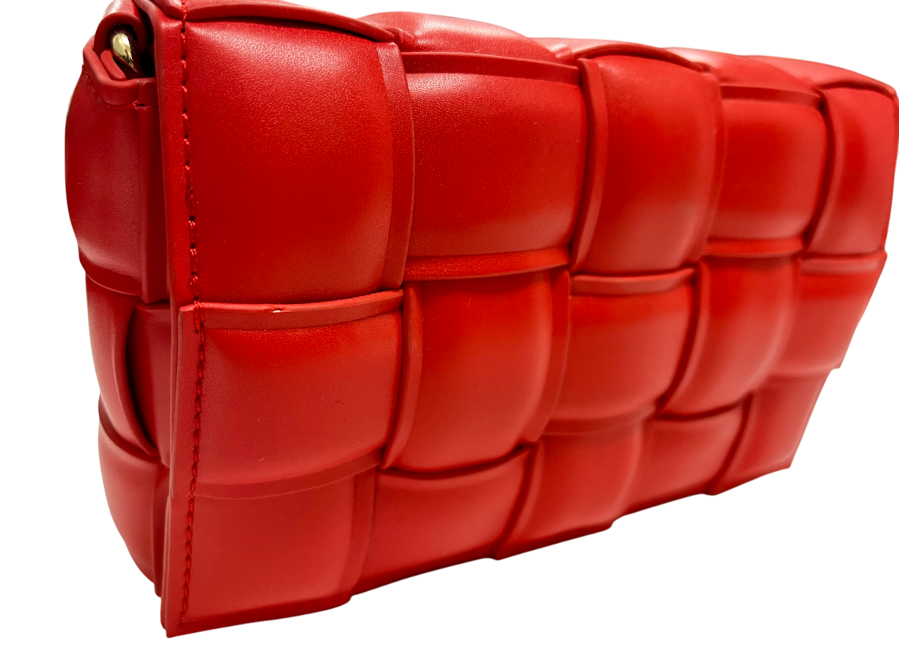 Red Woven Crossbody Bag