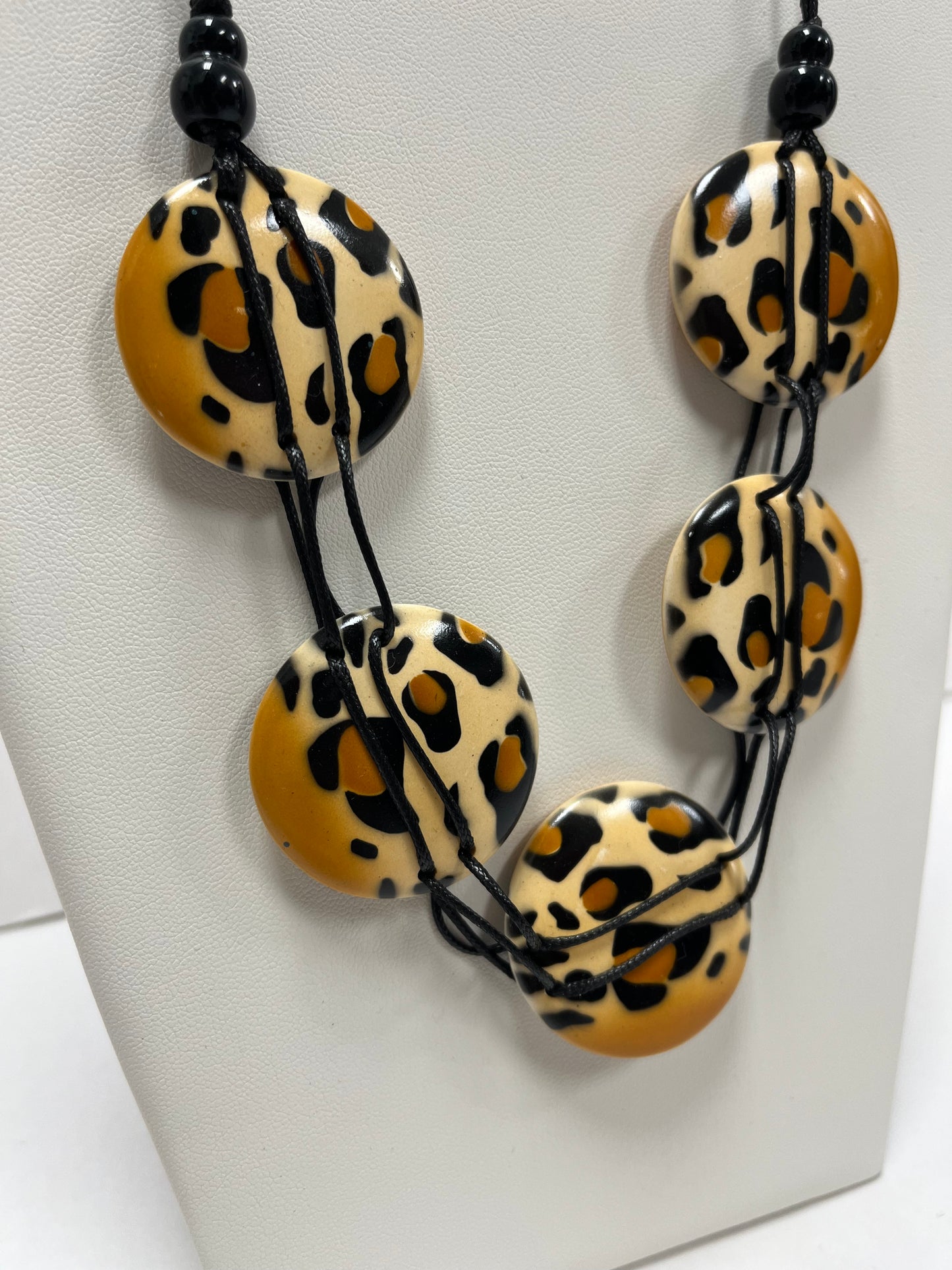 Animal Print Tiger Wood Necklace Set | Unique Jewelry | She She's Closet