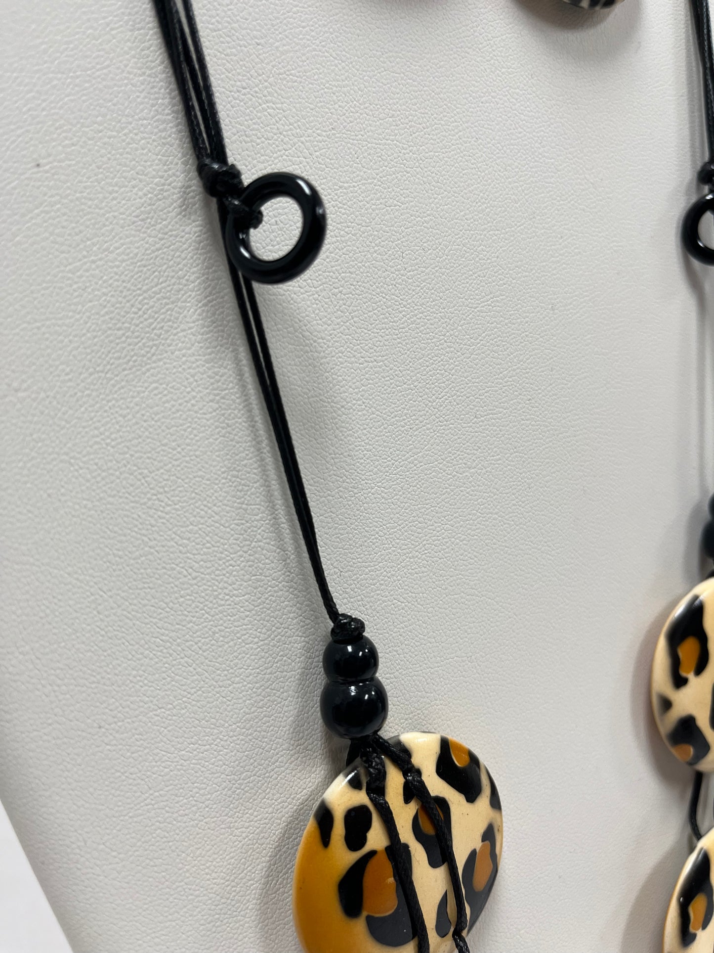 Animal Print Tiger Wood Necklace Set | Unique Jewelry | She She's Closet