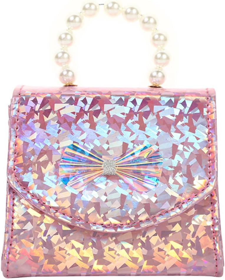 Sparkly Bow Pearl Top Handle Purse