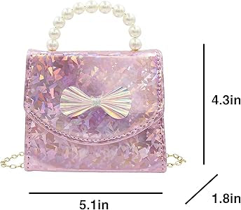 Sparkly Bow Pearl Top Handle Purse