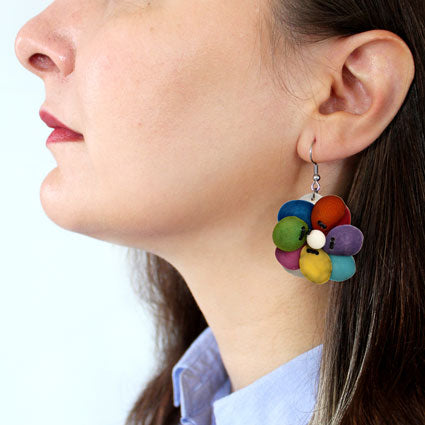 Tagua Flower Earrings