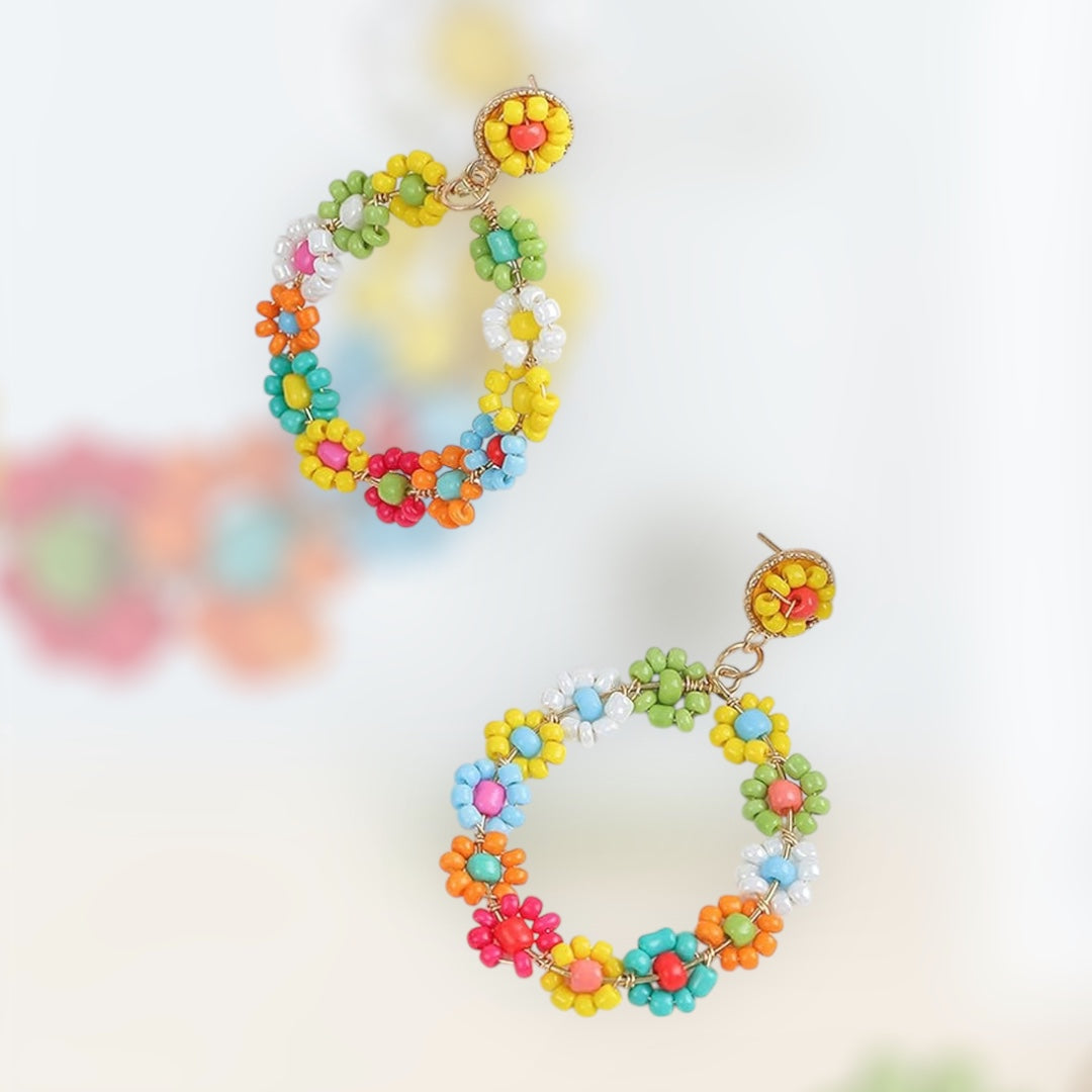 Flower Shower Beaded Earrings