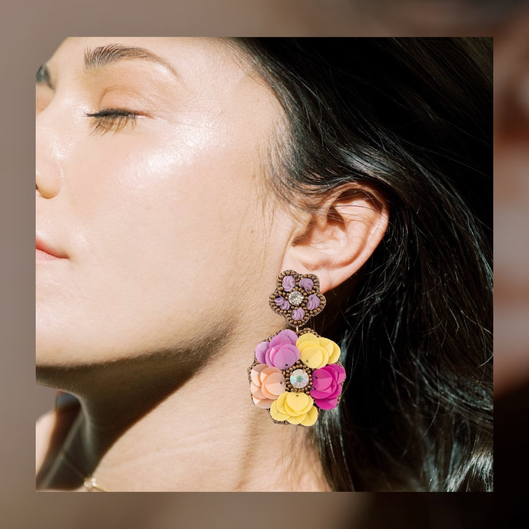 Blossom Beam Sequin Earrings