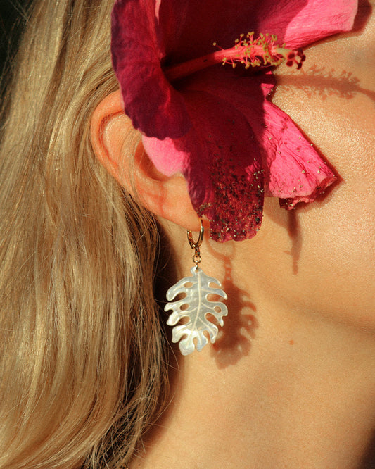 Multi Pattern Monstera Leaf Earrings