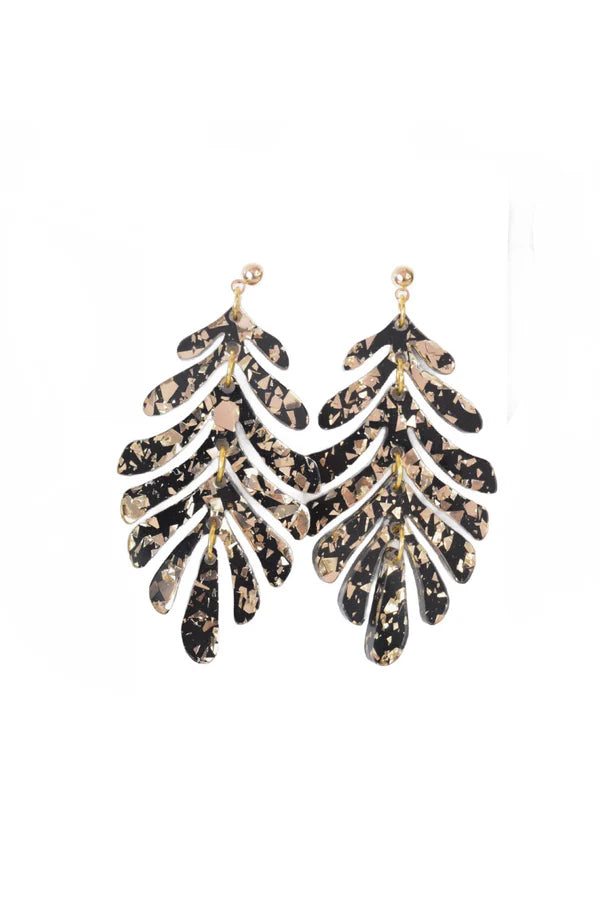 Gold Point Monstera Leaf Earrings