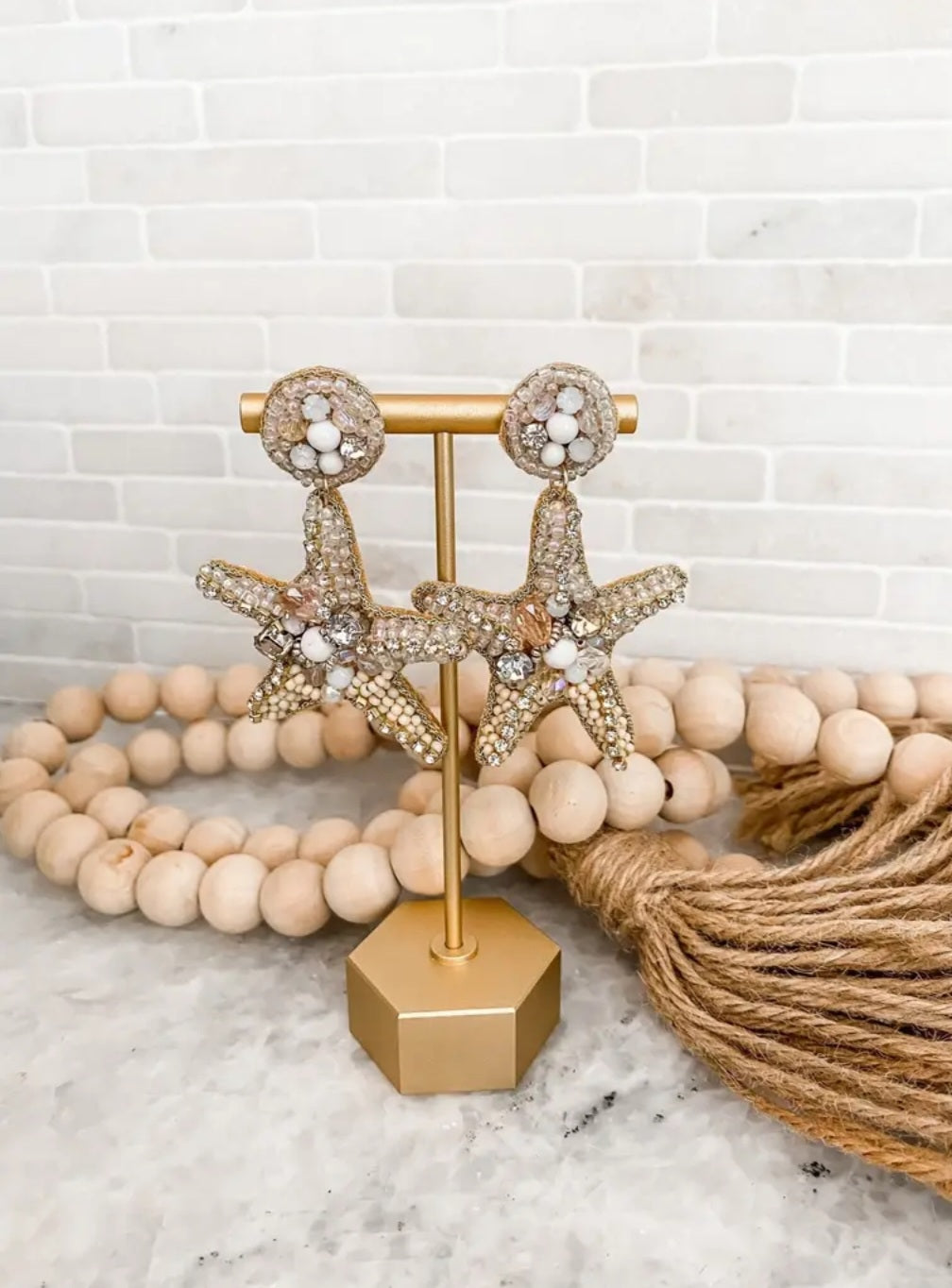 STARFISH EARRINGS LIGHT GOLD
