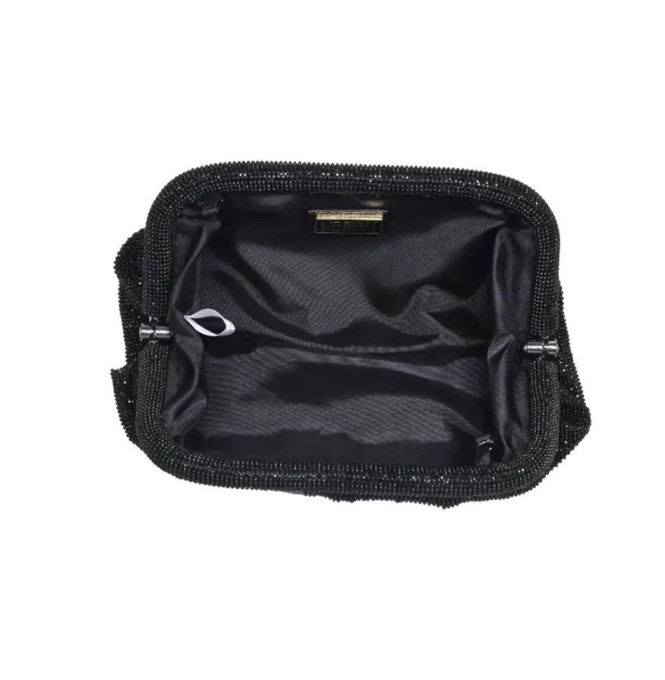 Black Crystal Rhinestone Clutch Bag