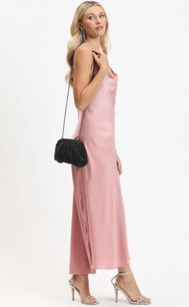 Black Crystal Rhinestone Clutch Bag