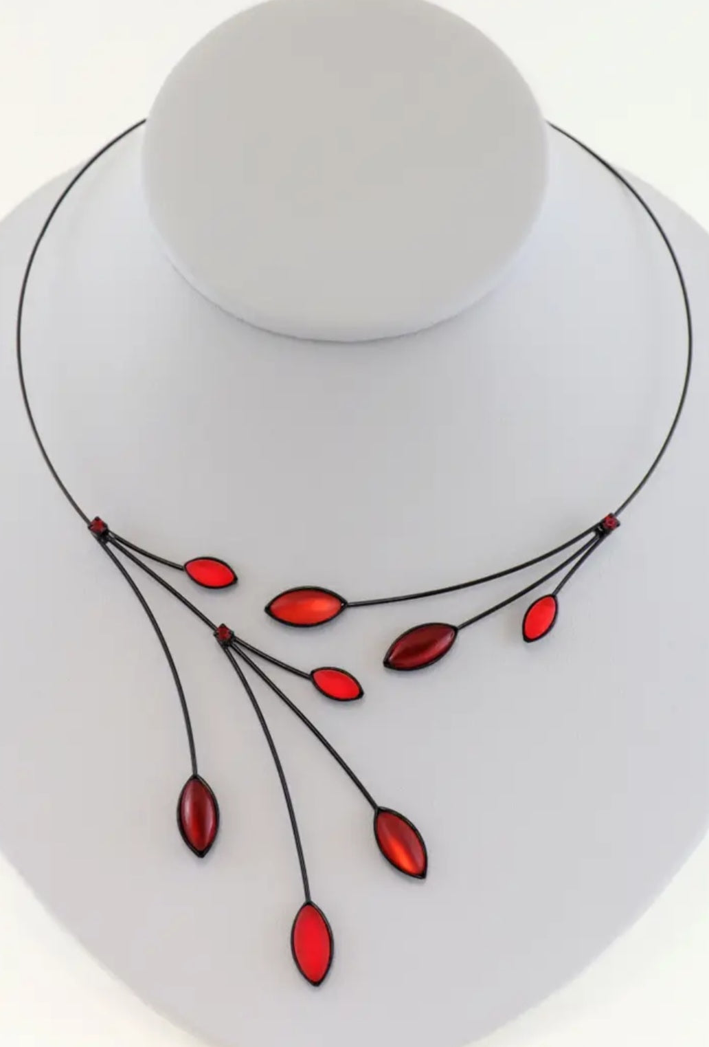 Bohemian Glass Shades of Red Necklace Set