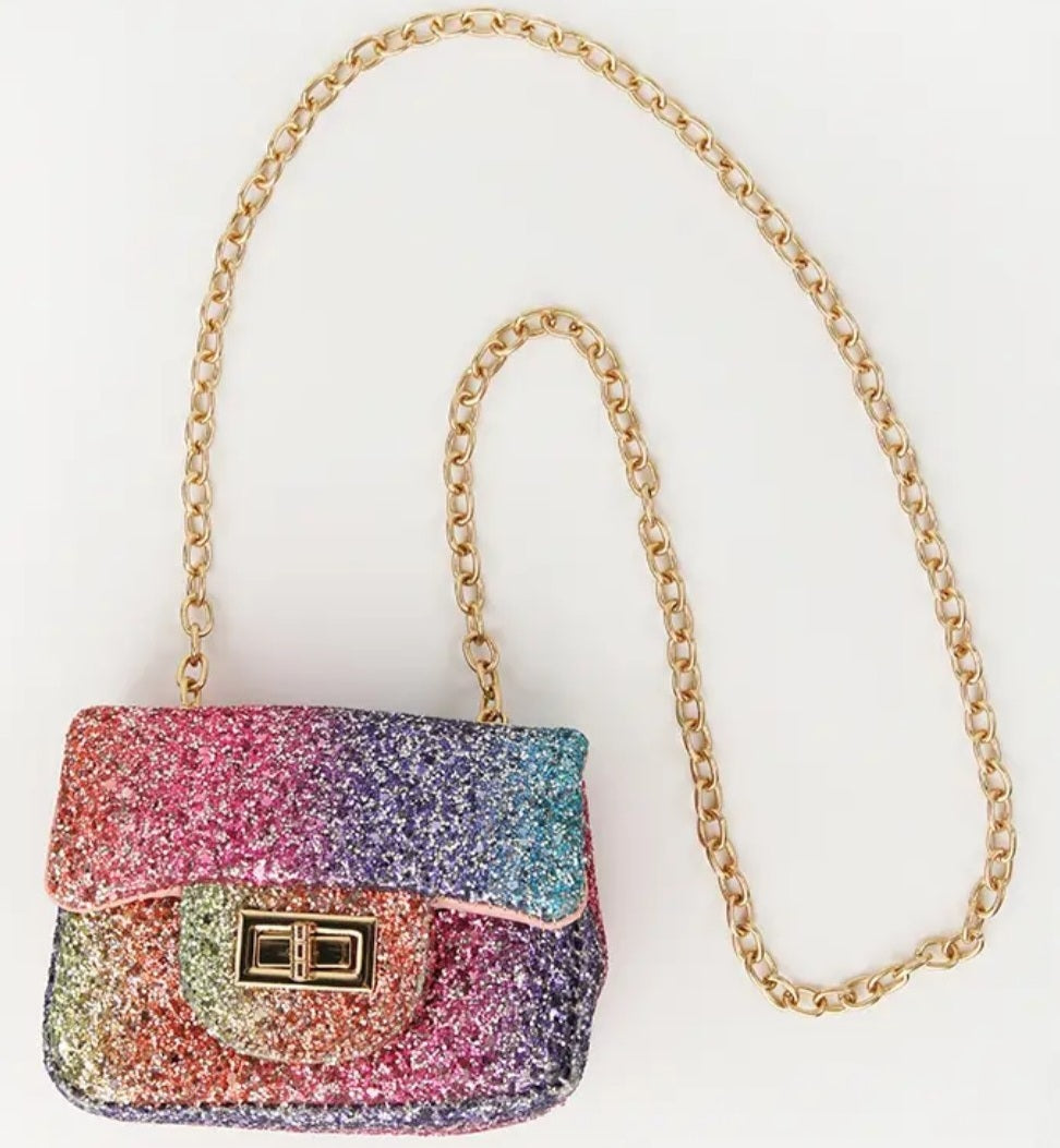 Girls Ombre Glitter Crossbody Handbag