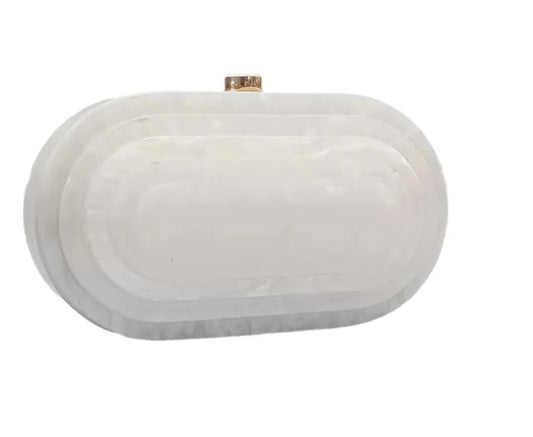 Pearlescent Oval Acrylic Clutch
