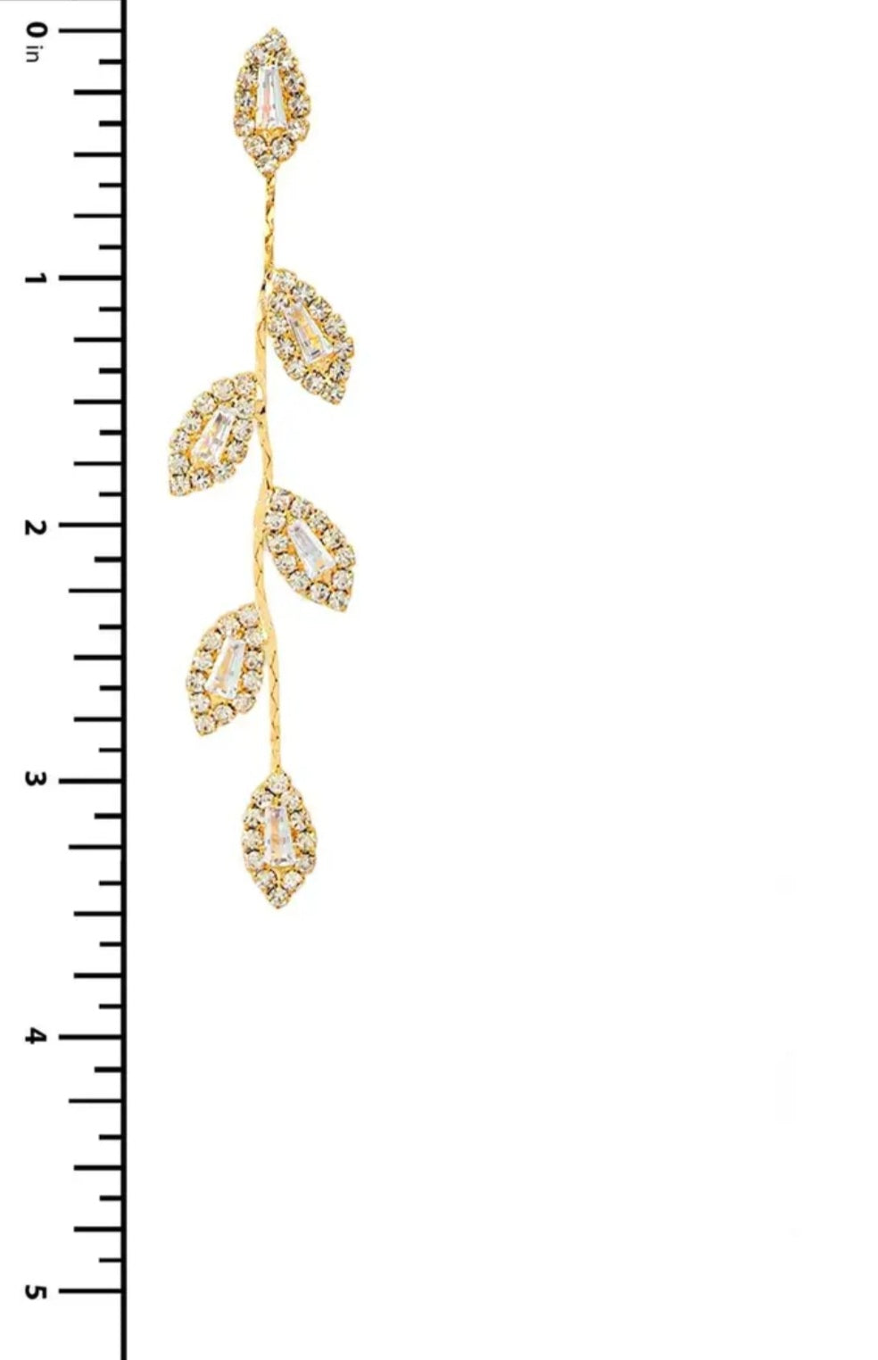 Leaf Dangle Rhinestone Earrings