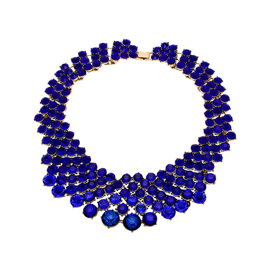 Blue Crystal Statement Necklace | Elegant Jewelry | She She's Closet