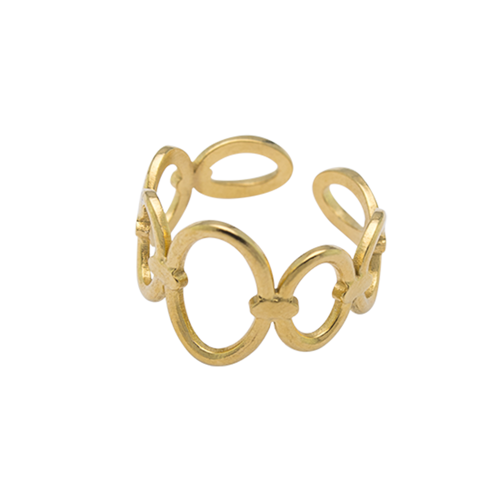 Circular Gold Ring | Adjustable Stainless Steel | She She's Closet