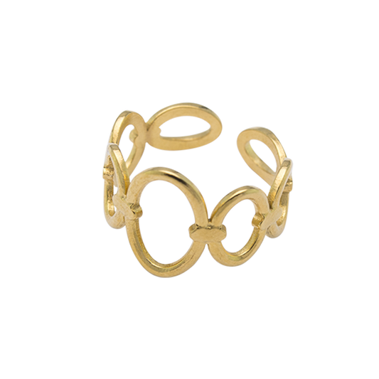 Circular Gold Ring | Adjustable Stainless Steel | She She's Closet