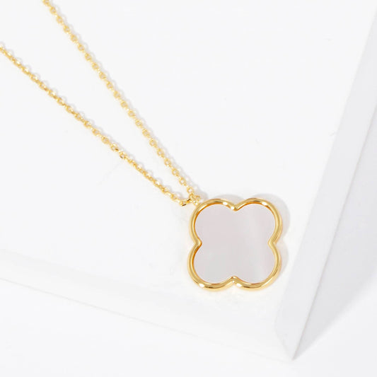 Mother of Pearl Clover Gold Plated Necklace