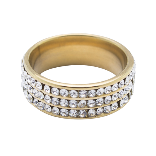 Eternity Ring Gold Pave Crystal Band | She She's Closet