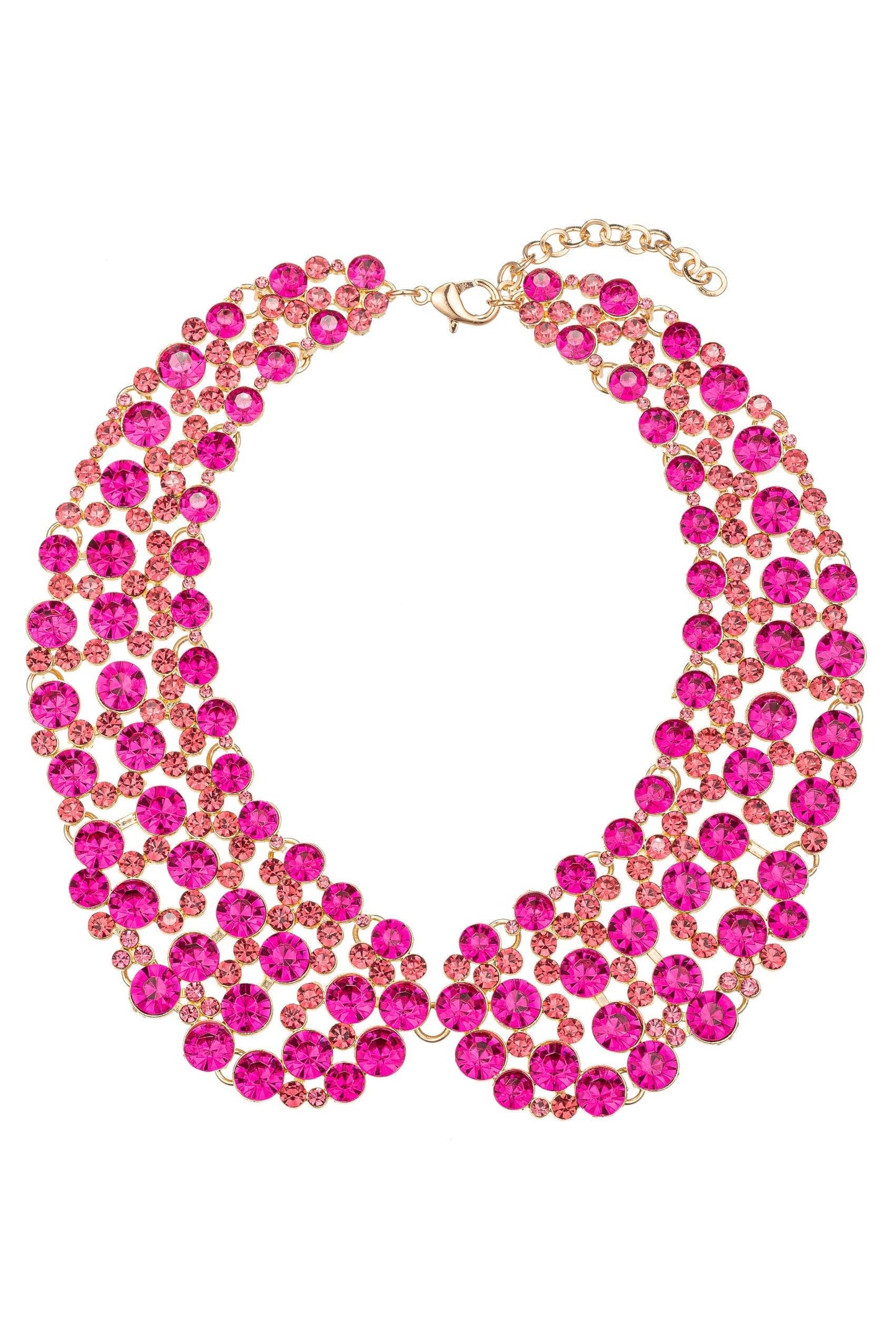 Diana Hot Pink Statement Necklace | Unique Crystal Collar | She She's Closet