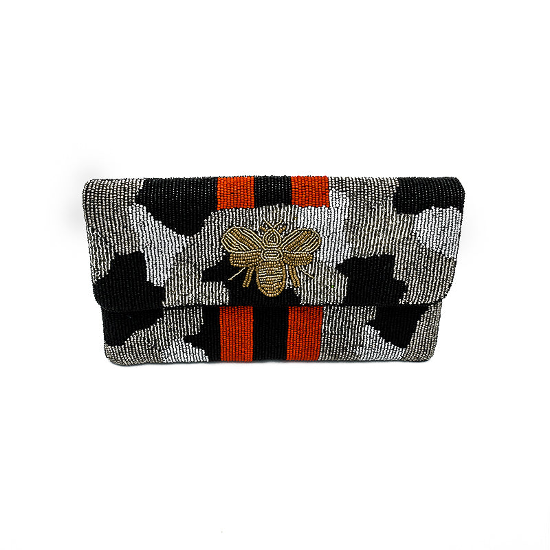 Bee Beaded Clutch Bag | Camouflaged Multi-Color | She She's Closet