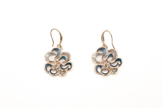 Green Turquoise Abstract Flower Earrings
