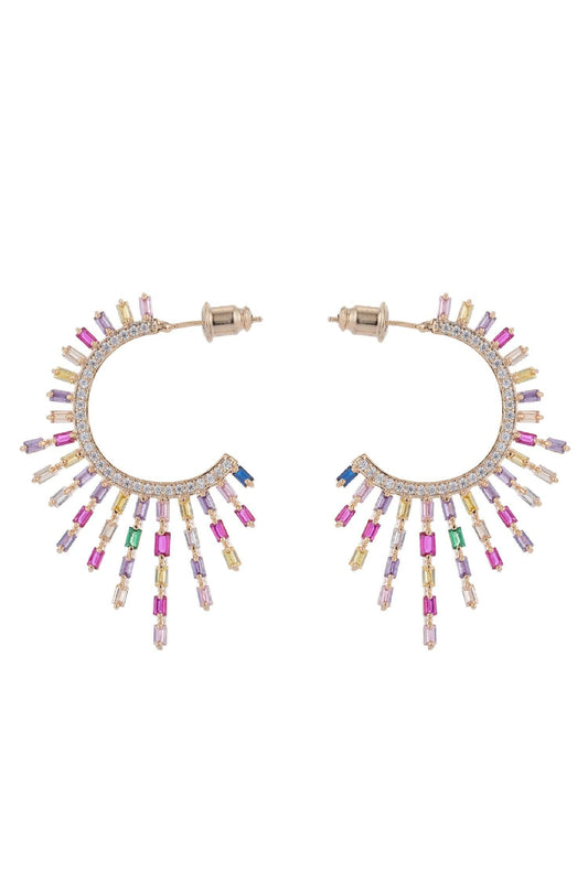 18K Gold Plated Multicolor Drop Earrings | Unique & Stylish | She She’s Closet