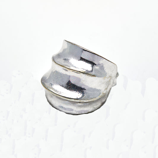 Silver Ribbed Ring