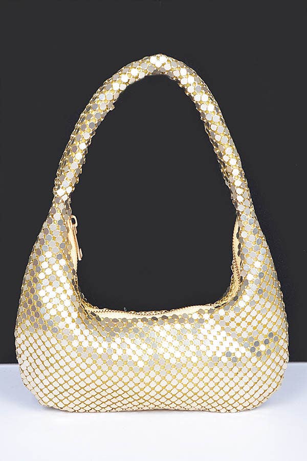 Gold Metal Mesh Shoulder Bag
