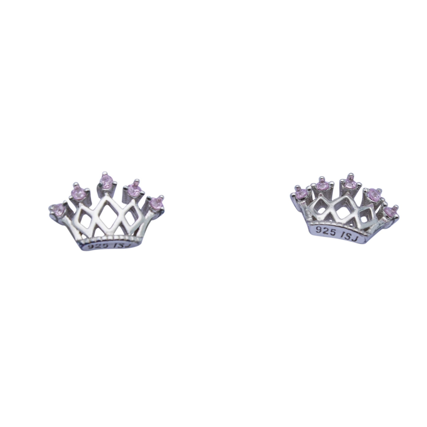 Girls Cubic Zirconia Silver Crown earrings