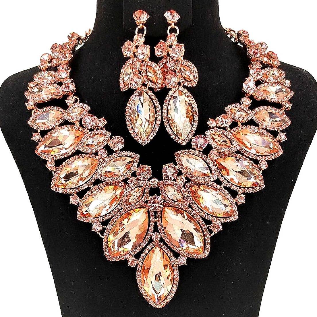 Morganite Color Oblong Shape Big Chunky Set