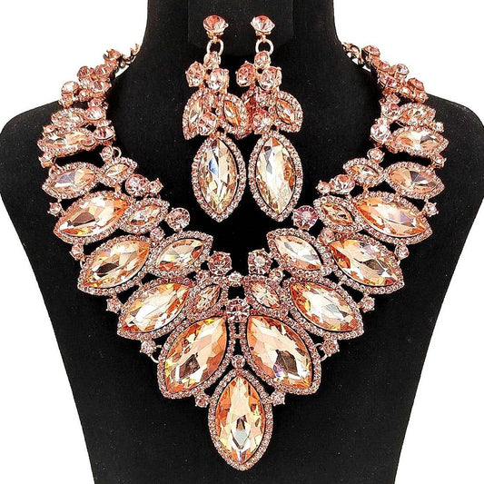 Morganite Color Oblong Shape Big Chunky Set