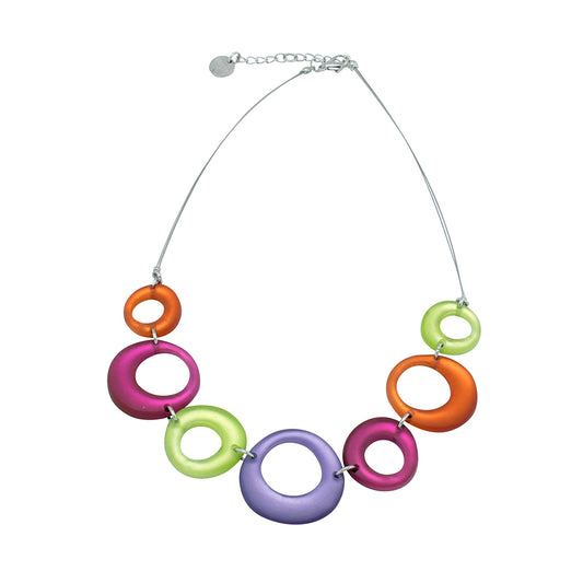 Multi-Color Hollow Circles Necklace