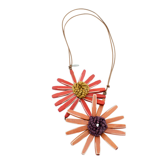 Orange Flower Design Necklace