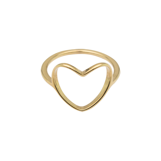 Gold Open Heart Ring