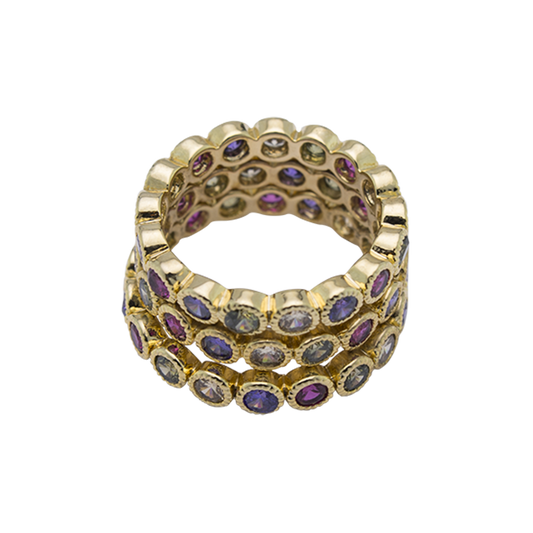 Rainbow Stack Ring Gold Plated