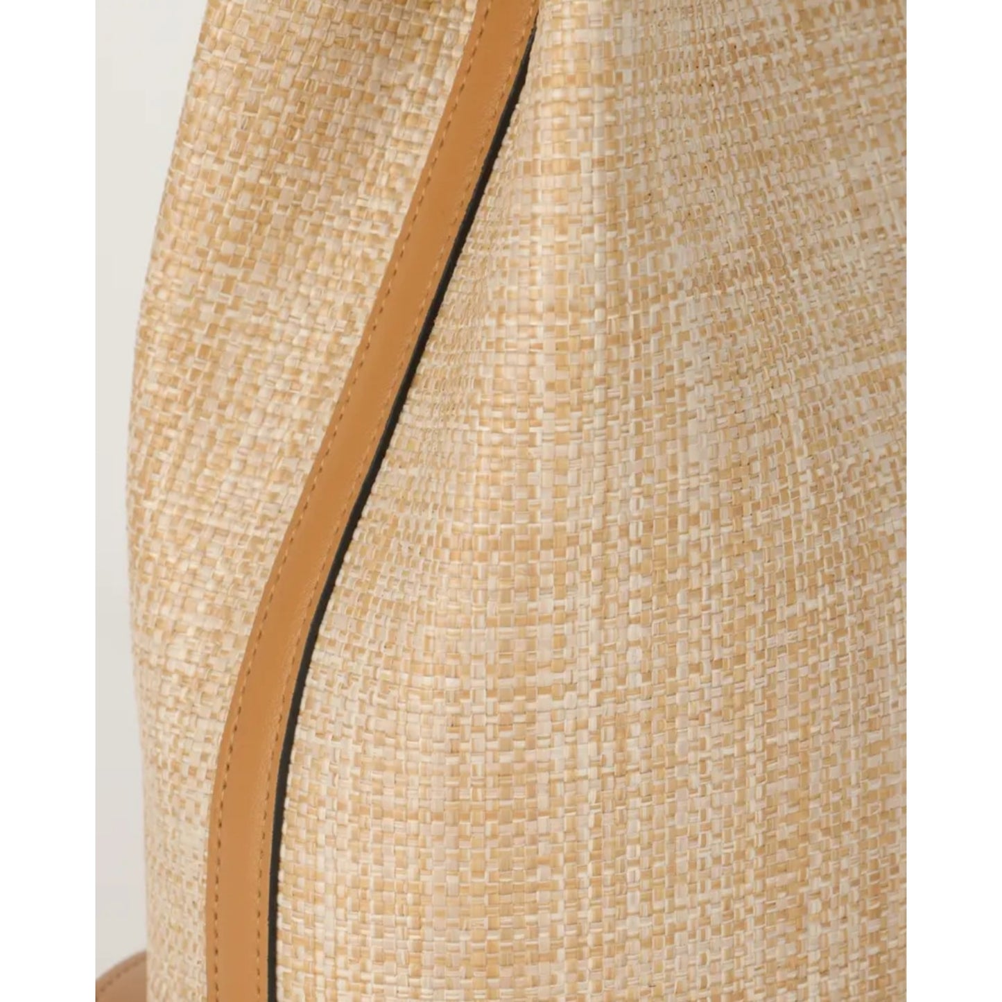 Ozzy Natural Raffia Leather Wood Handbag