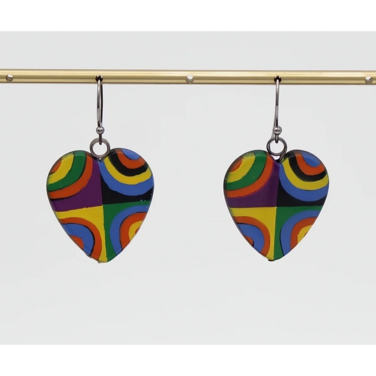 Marlee Multi Color Circles Heart Earrings
