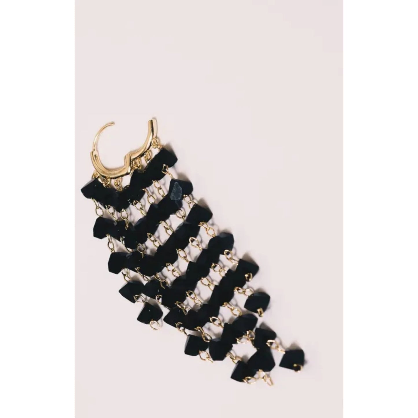 Jet Black Crystal Dangle Earrings
