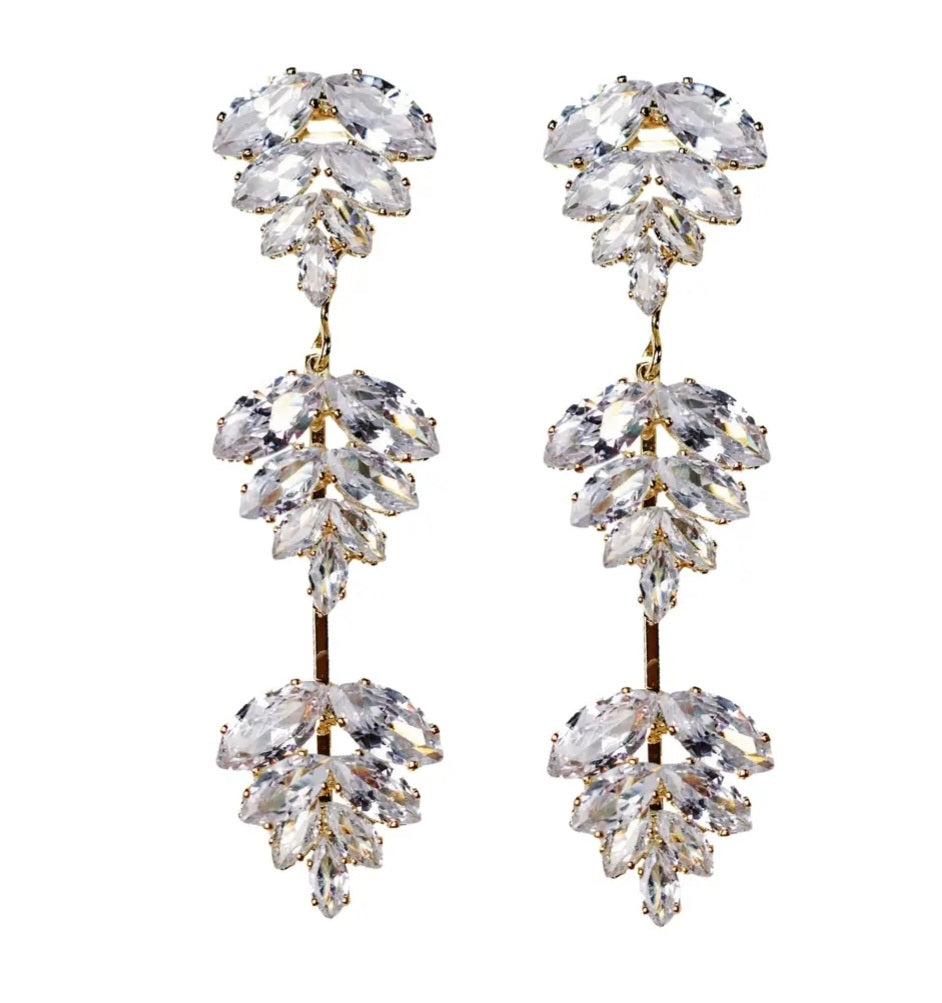 Palm Crystal Dangle Earrings