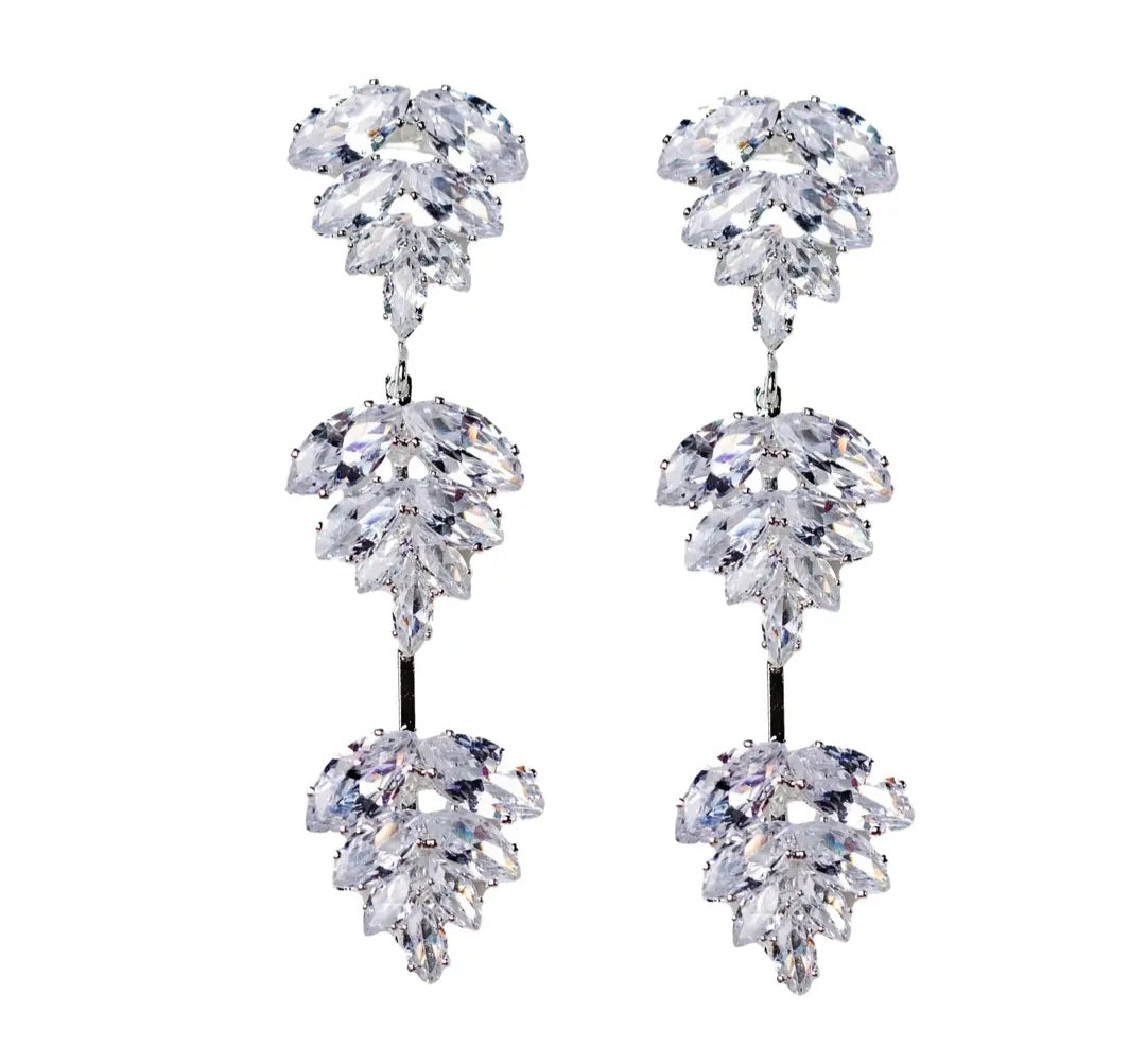Palm Crystal Dangle Earrings