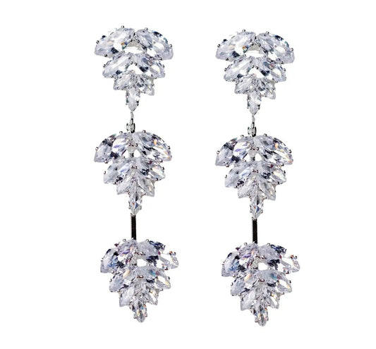 Palm Crystal Dangle Earrings